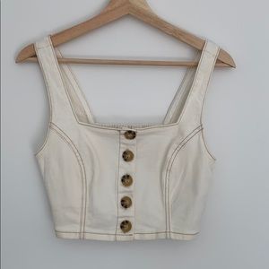 Cream jeans crop top